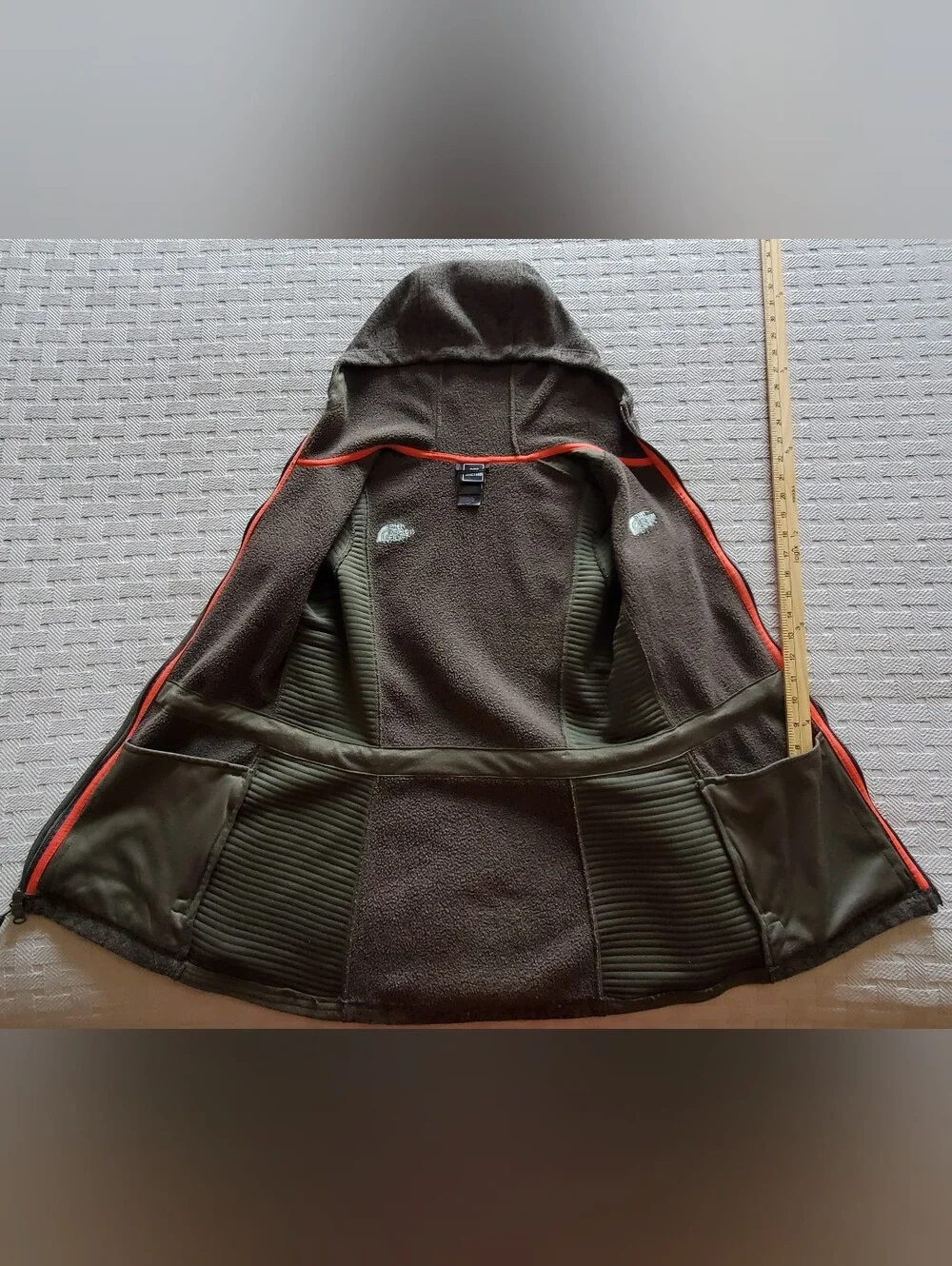 The North Face Indi 2 Hoodie Parka Fleece Jacket Taupe Small